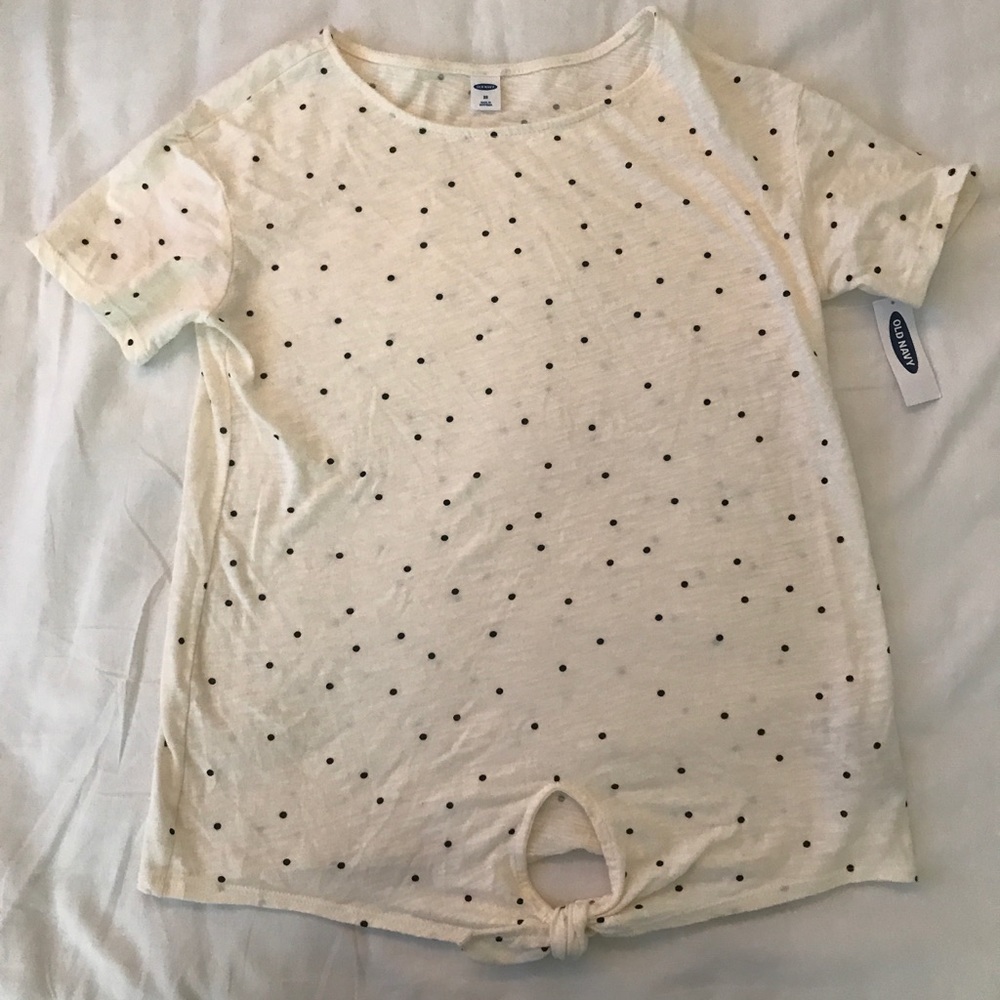 Cream & black polka dot top!